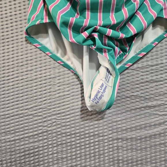 NWT Draper James Pink/Green One Piece w/ Sweetheart Knot Removable Strap - Picture 5 of 7